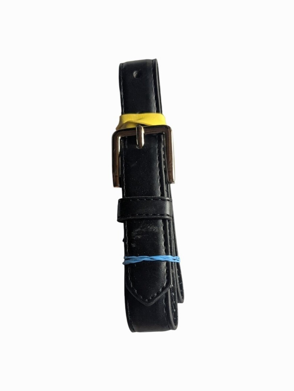 Women's Black Leather Belt with Gold Buckle